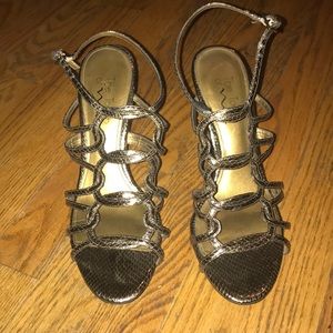Women’s Dark Gold Strappy Heels Size 9